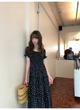 Puff sleeve floral dress