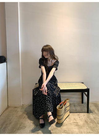 Puff sleeve floral dress