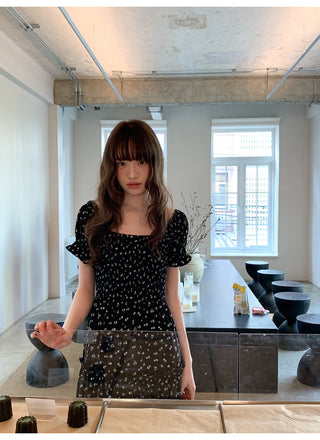 Puff sleeve floral dress