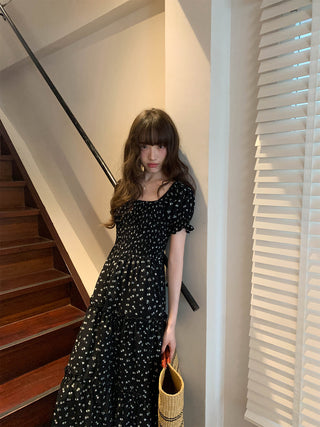 Puff sleeve floral dress