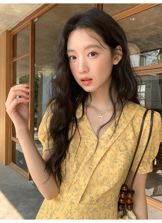 French V-neck dress