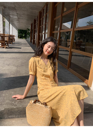 French V-neck dress