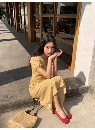 French V-neck dress