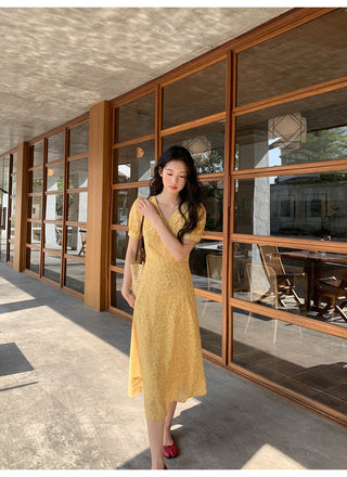 French V-neck dress