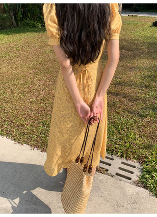 French V-neck dress