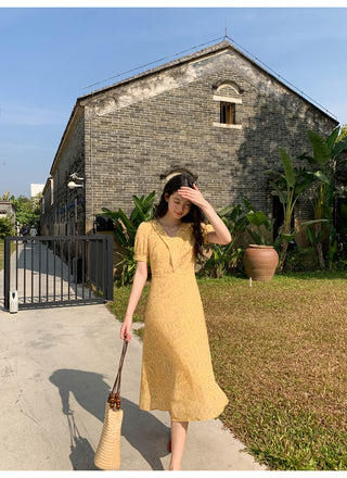 French V-neck dress