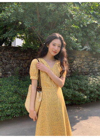 French V-neck dress