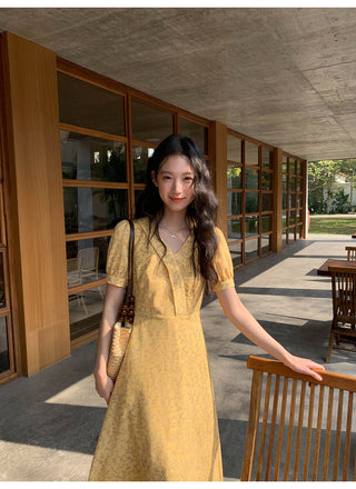 French V-neck dress