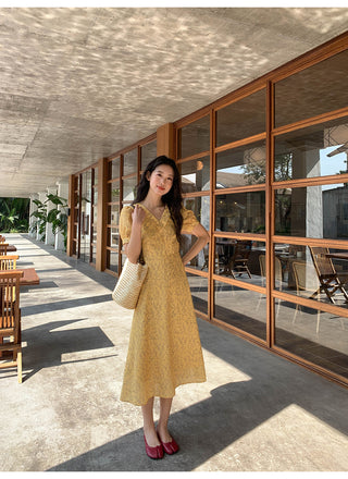 French V-neck dress