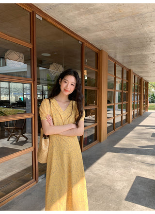 French V-neck dress