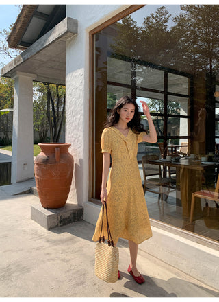 French V-neck dress
