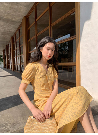 French V-neck dress