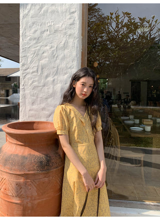 French V-neck dress