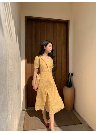 French V-neck dress