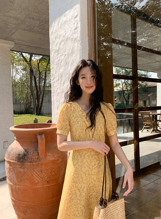 French V-neck dress