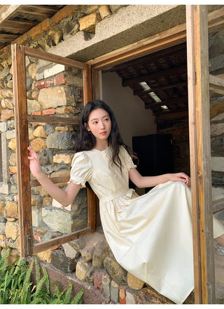 Asymmetric puff dress