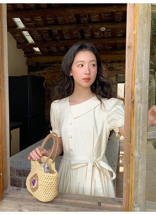 Asymmetric puff dress