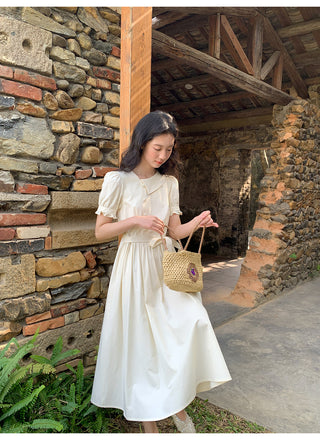 Asymmetric puff dress