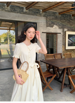 Asymmetric puff dress
