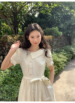 Asymmetric puff dress