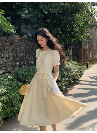 Asymmetric puff dress