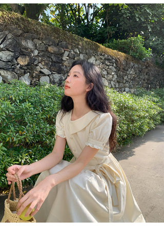 Asymmetric puff dress