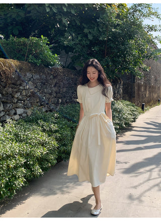 Asymmetric puff dress