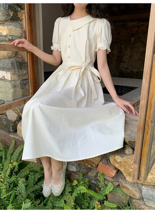 Asymmetric puff dress