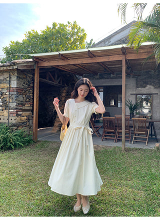 Asymmetric puff dress