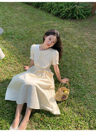 Asymmetric puff dress