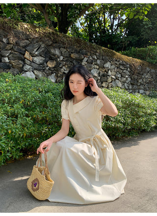 Asymmetric puff dress