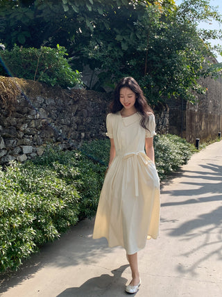 Asymmetric puff dress