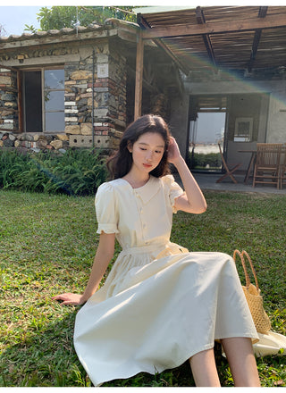 Asymmetric puff dress