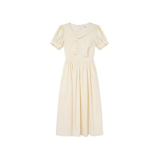 Asymmetric puff dress