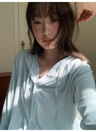 Hooded cardigan