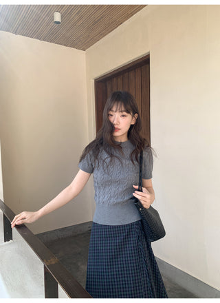 Plaid strap skirt