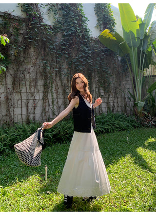 Hollow embroidered dress