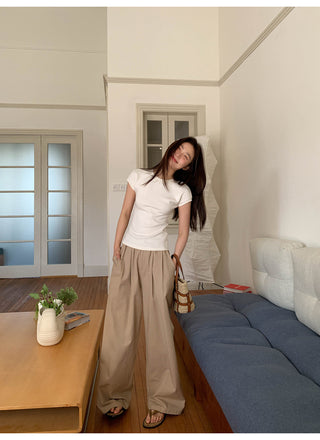 Pleated wide-leg pants