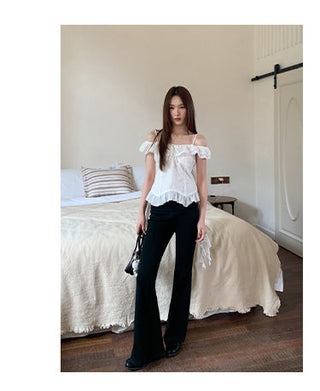 black bootcut pants
