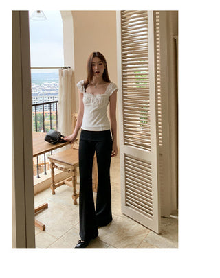 black bootcut pants