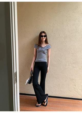 black bootcut pants