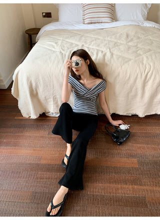black bootcut pants