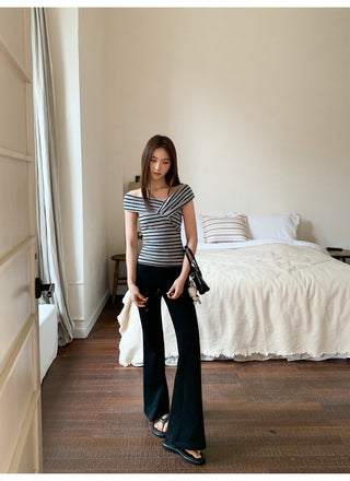 black bootcut pants
