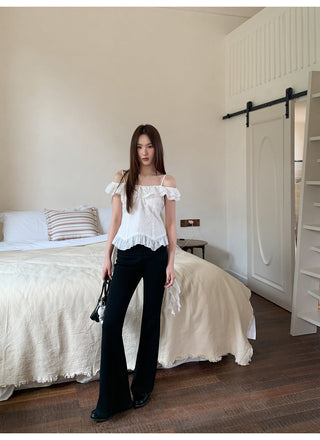 black bootcut pants