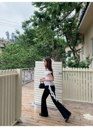 black bootcut pants