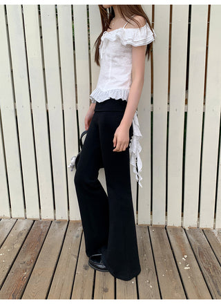 black bootcut pants