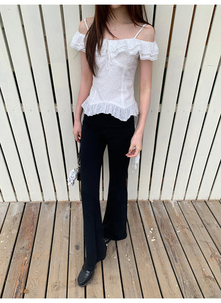 black bootcut pants