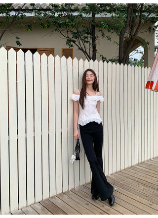 black bootcut pants