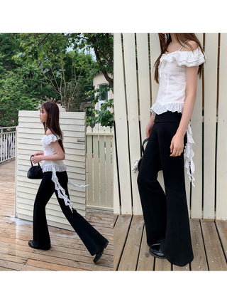 black bootcut pants