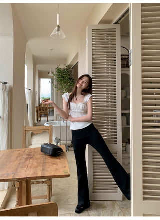 black bootcut pants